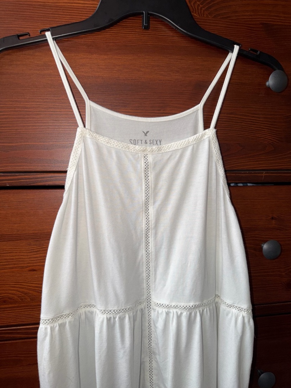 American Eagle Outfitters White Lace-Trim Tank Top - Picture 3 of 5